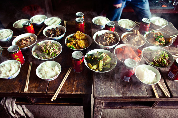 2010 chinese new year feast in hunan china loudi