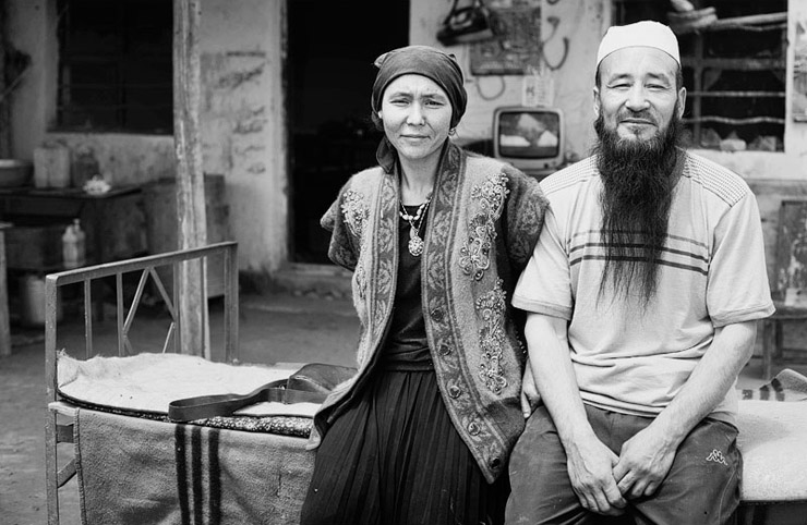 uyghur husband and wife in hotan xinjiang china