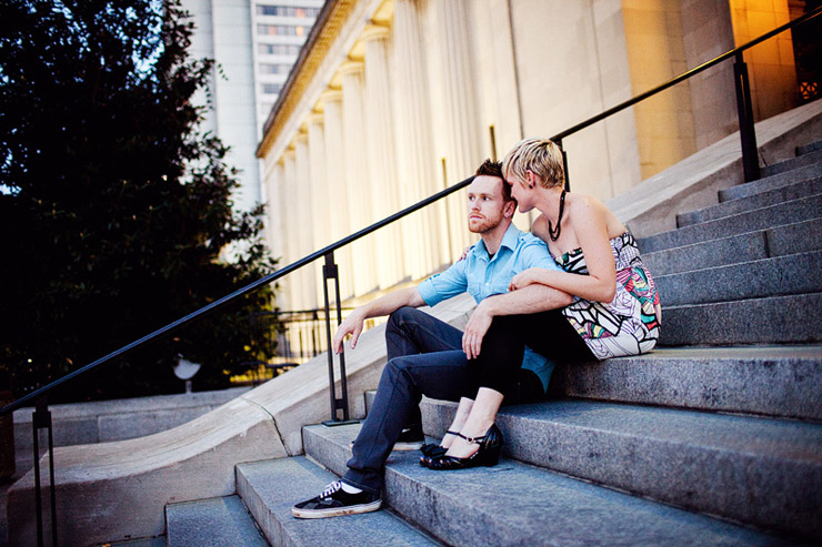 downtown nashville nighttime engagement photos