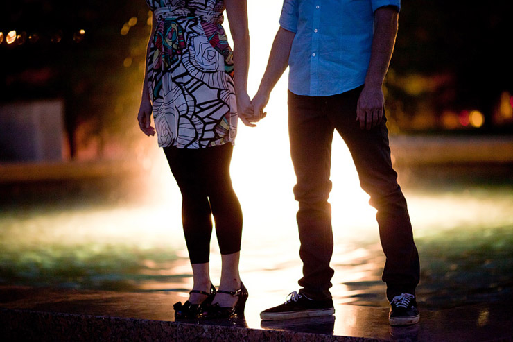 nashville night engagement photos