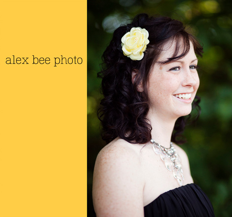 bridemaid with a flower in her hair