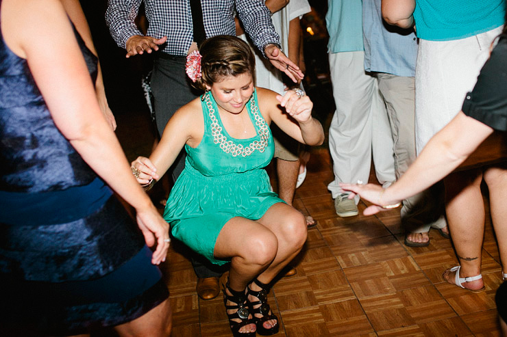 fun dancing at a wedding