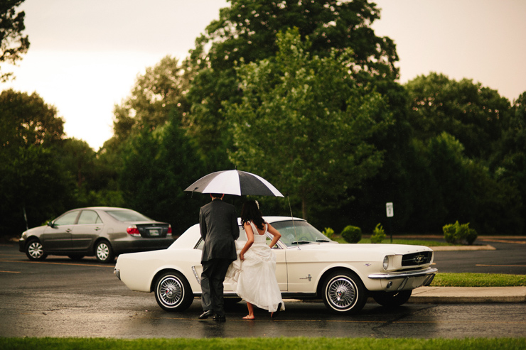 mustang wedding car