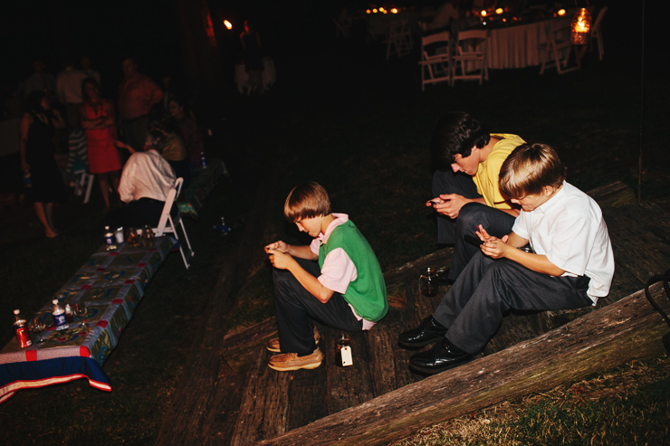 kids playing video games at a wedding