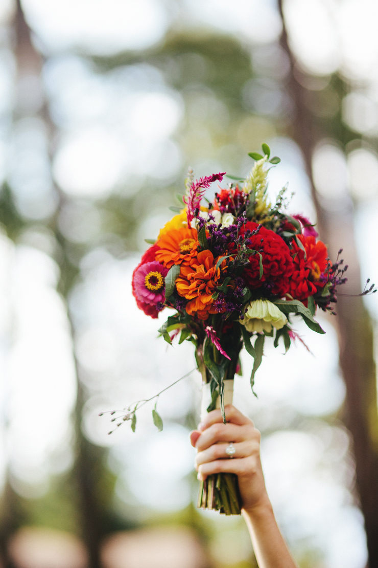 Celosia cockscomb brain flower wedding boquet