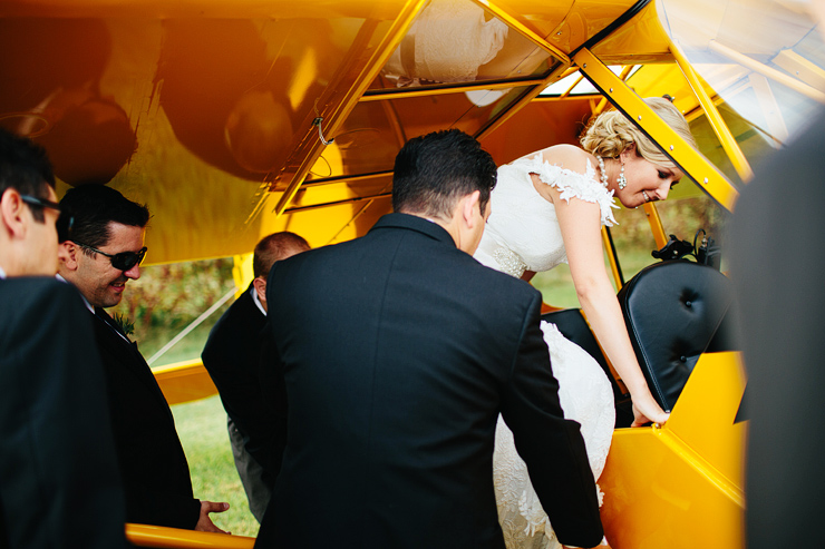 bride in a vintage plane1