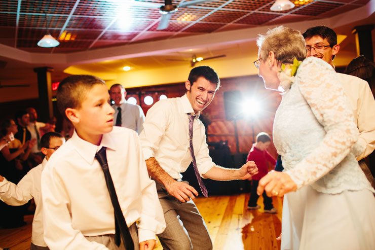 fun dancing at wedding reception